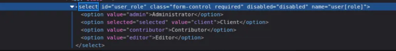 Roles in the application