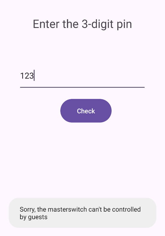IoT Connect master switch — locked for guest accounts
