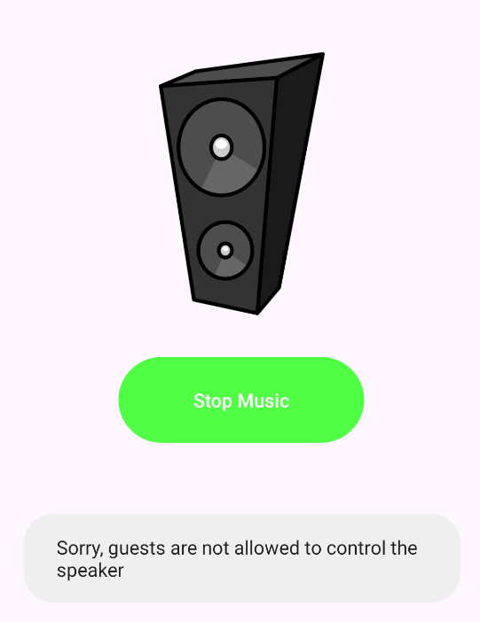 IoT Connect setup screen — device controls available as guest