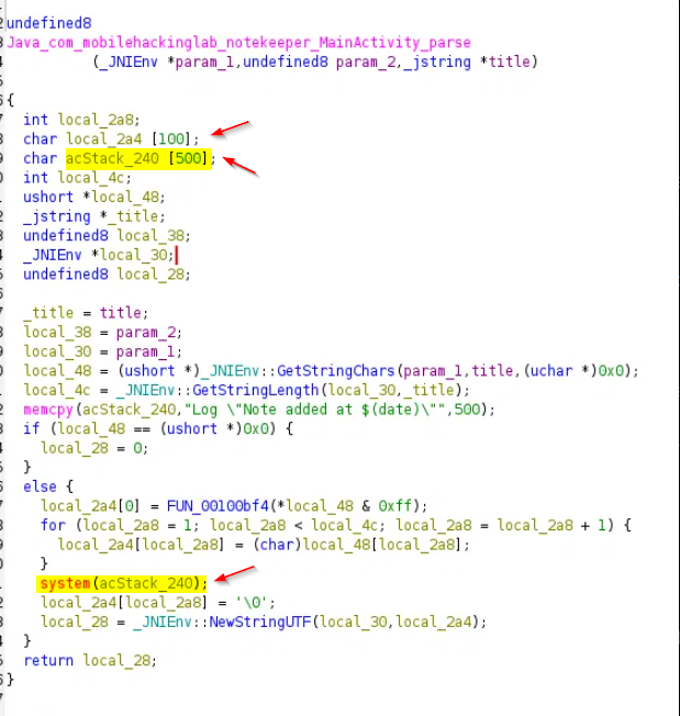 Stack layout — decoded_title overflow into shell_cmd